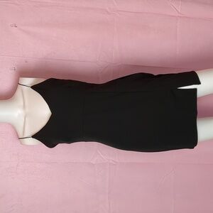 Nasty Gal Mini Bodycon Slit Hem Spaghetti Strap Little Black Dress size 12